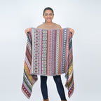 City Lines Stripe Embroidered Scarf - Coral - Che Cose Belle