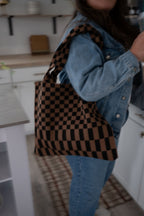 Classic Checkered Skinny Tote - Che Cose Belle