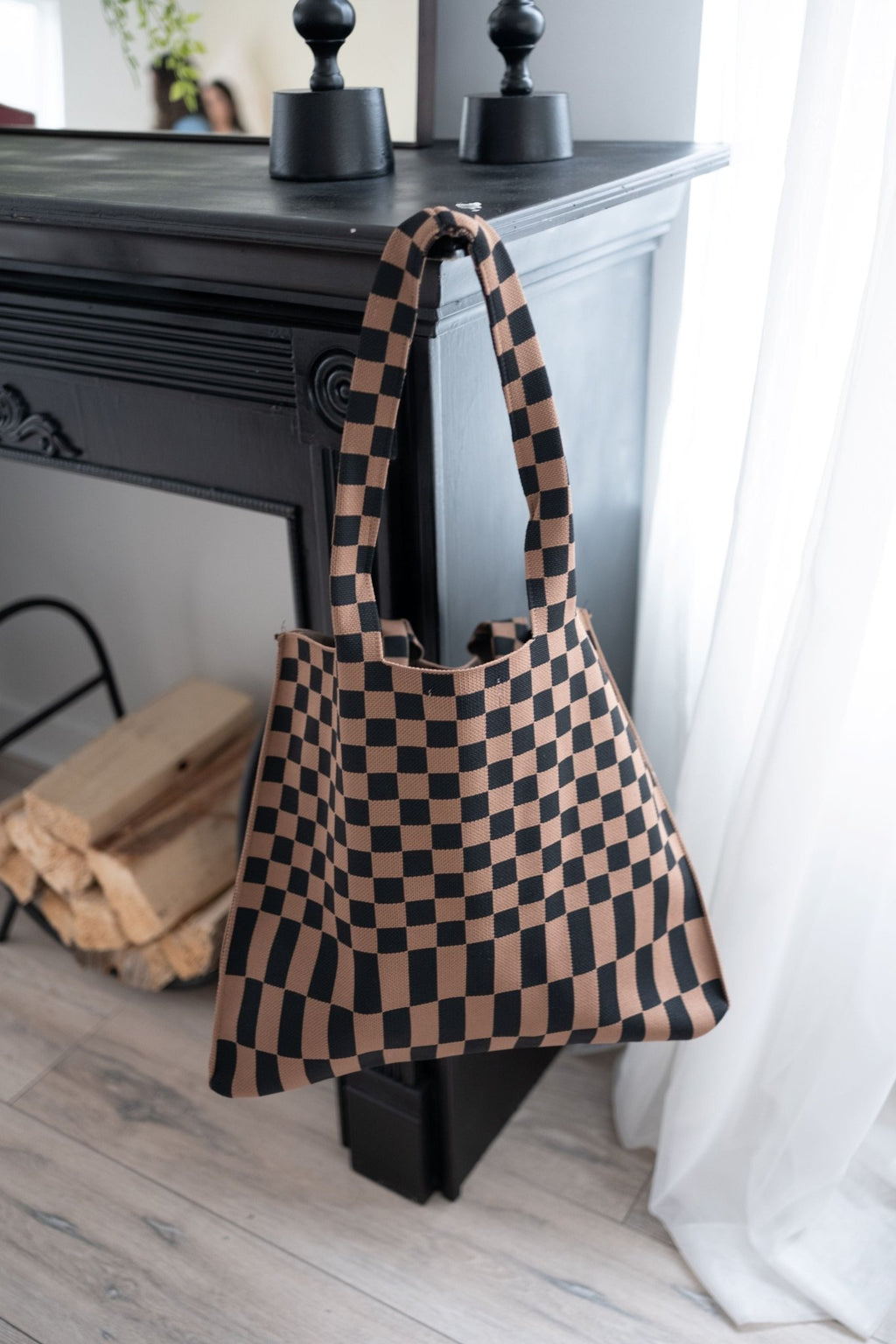 Classic Checkered Skinny Tote - Che Cose Belle
