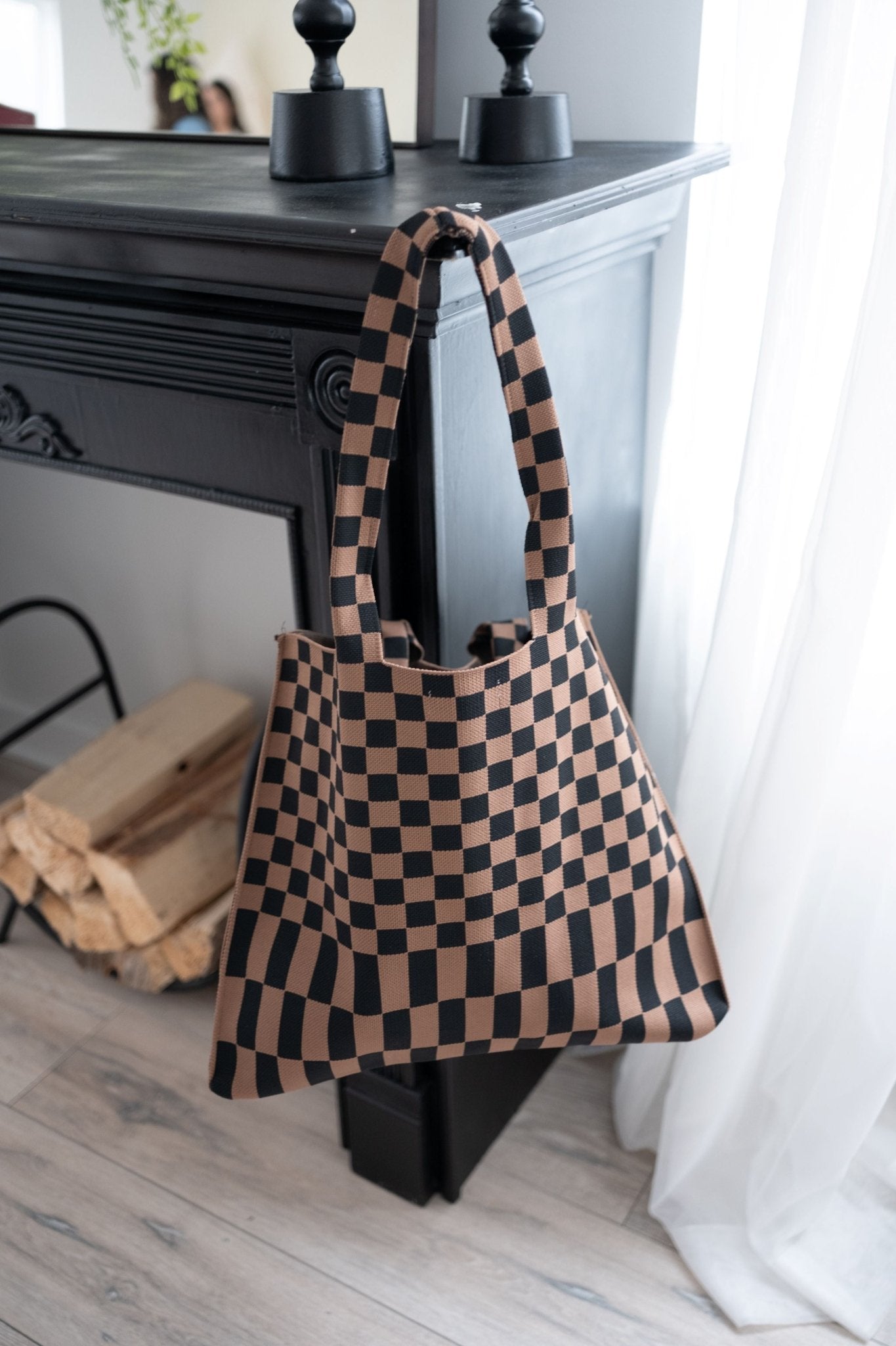Classic Checkered Skinny Tote - Che Cose Belle