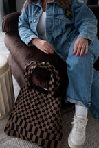 Classic Checkered Skinny Tote - Che Cose Belle