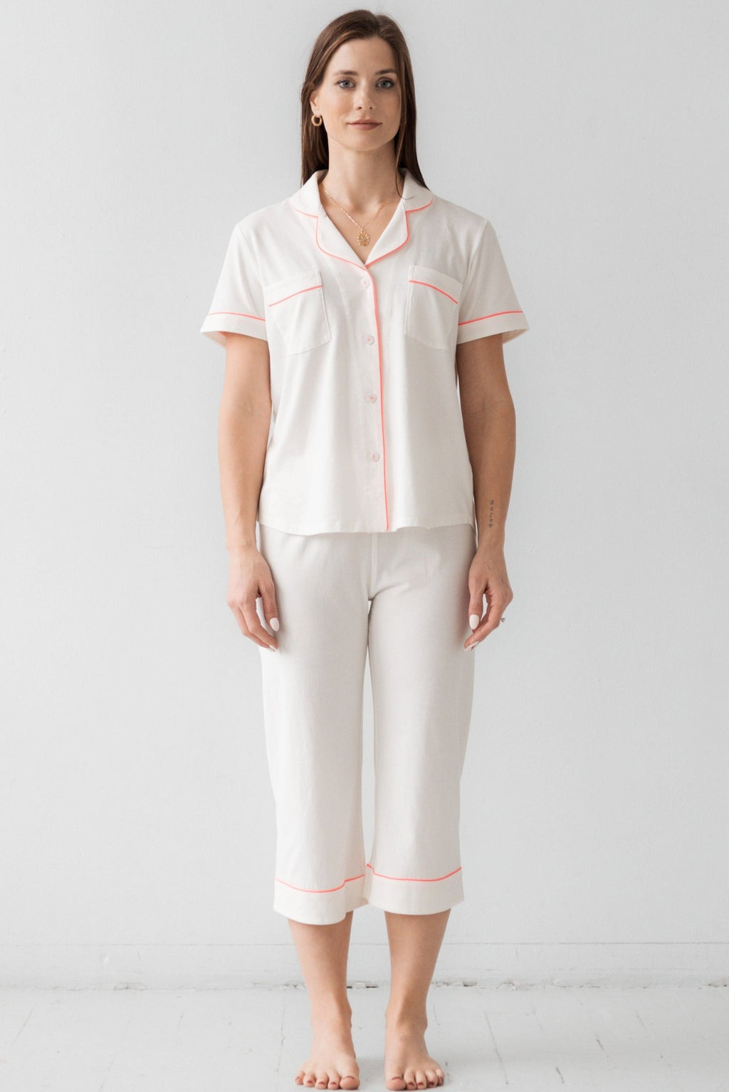 Classic Luxury Capri Pajamas in Brushed Pima Cotton - Che Cose Belle