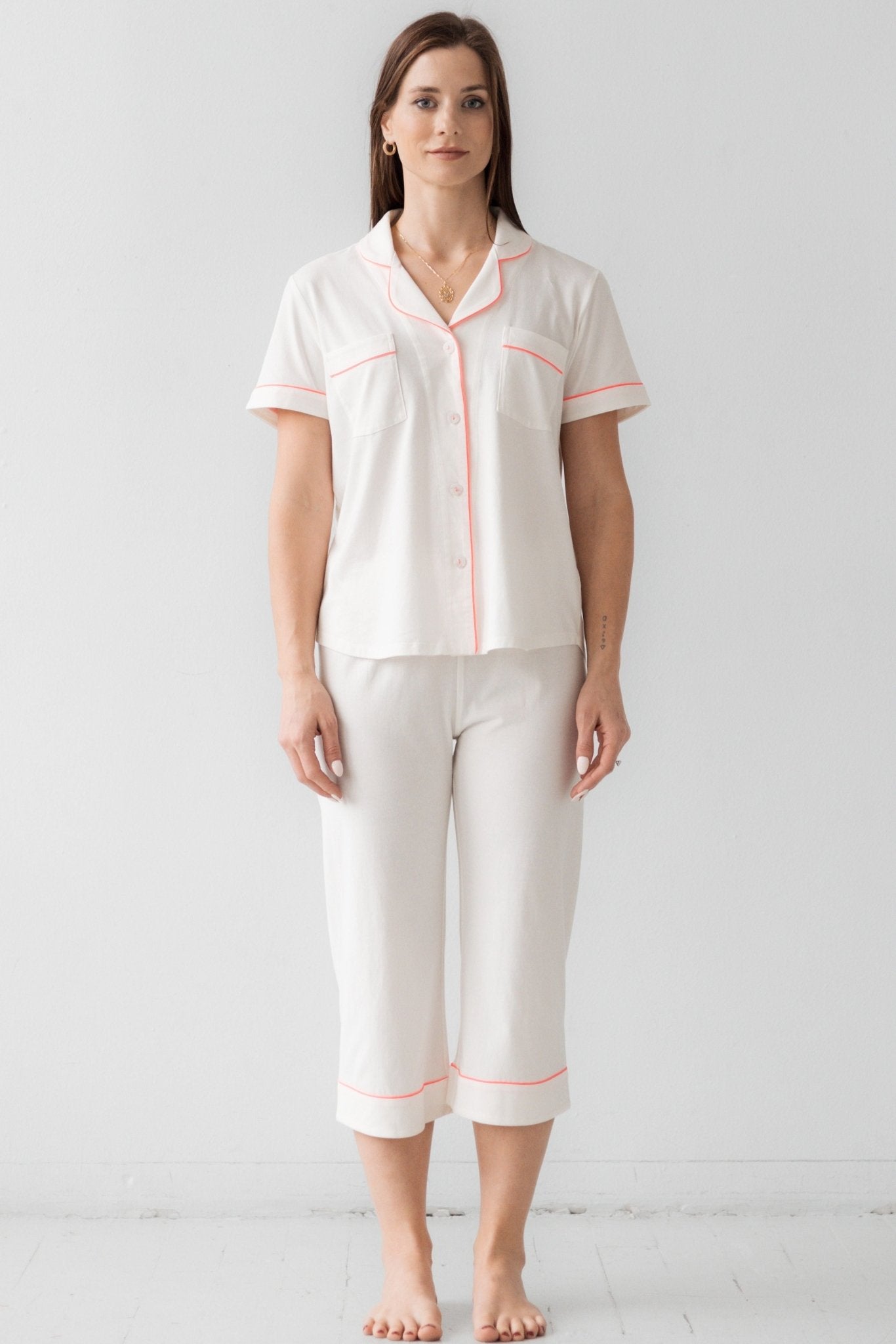Classic Luxury Capri Pajamas in Brushed Pima Cotton - Che Cose Belle