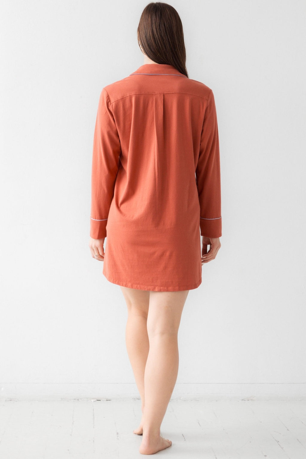 Classic Luxury Sleep Shirt in Brushed Pima Cotton - Che Cose Belle