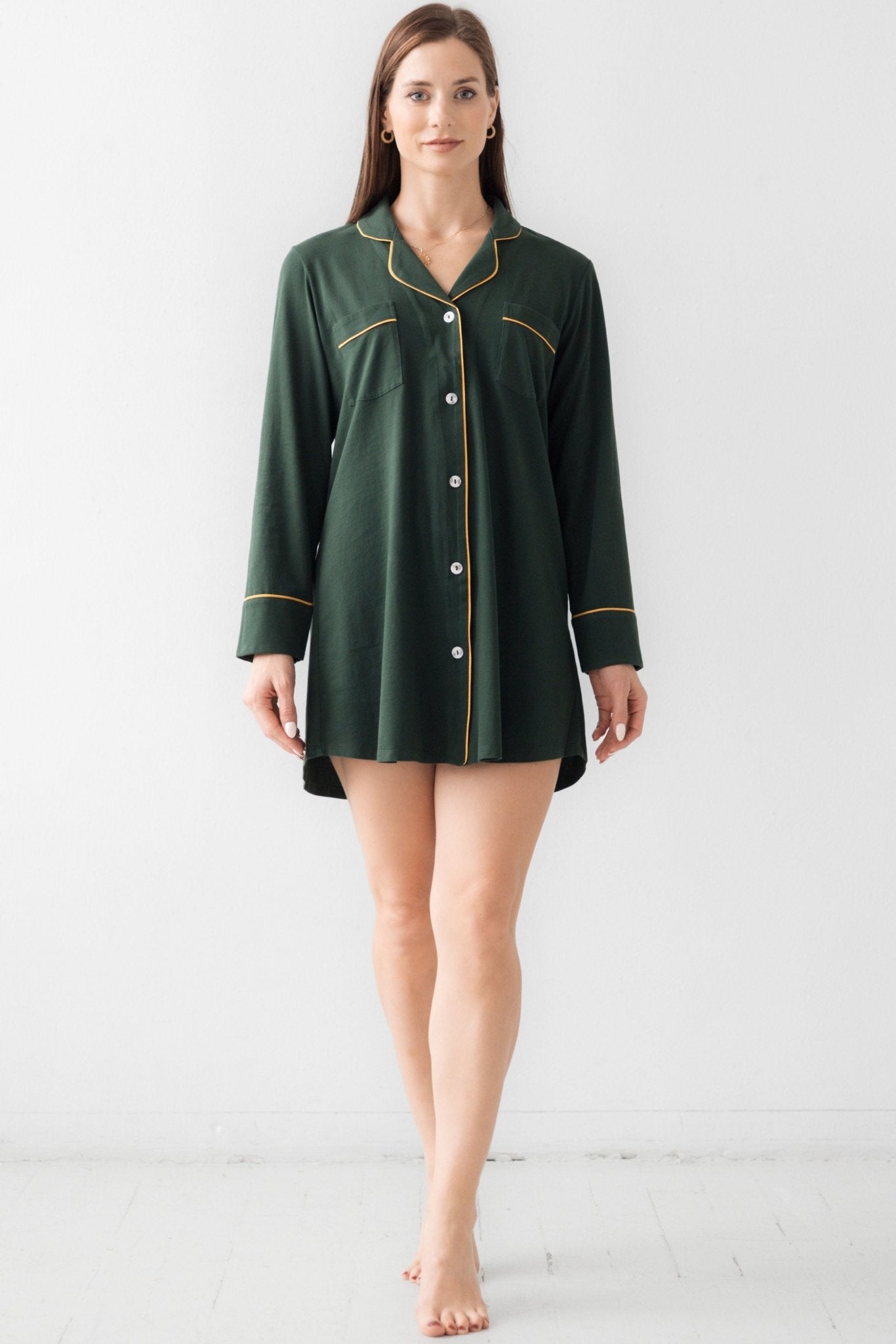 Classic Luxury Sleep Shirt in Brushed Pima Cotton - Che Cose Belle