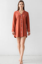 Classic Luxury Sleep Shirt in Brushed Pima Cotton - Che Cose Belle