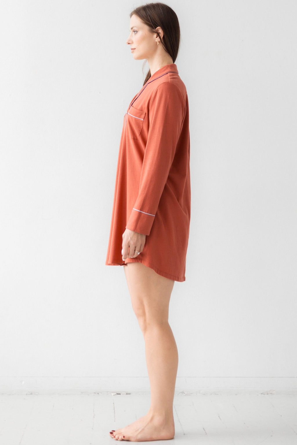 Classic Luxury Sleep Shirt in Brushed Pima Cotton - Che Cose Belle