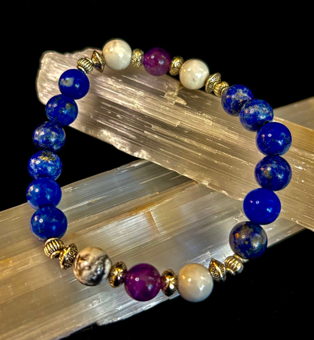 Clear Mind Mental Clarity Bracelet – Howlite, Lapis & Amethyst - Che Cose Belle