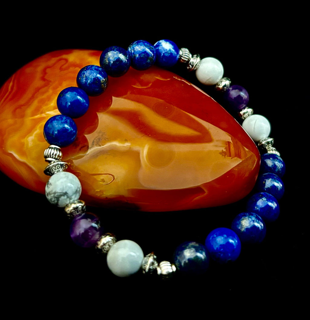 Clear Mind Mental Clarity Bracelet – Howlite, Lapis & Amethyst - Che Cose Belle