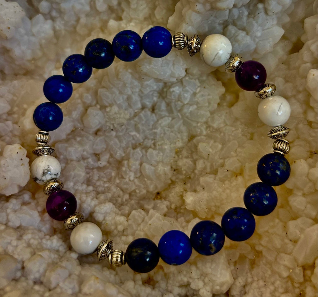 Clear Mind Mental Clarity Bracelet – Howlite, Lapis & Amethyst - Che Cose Belle