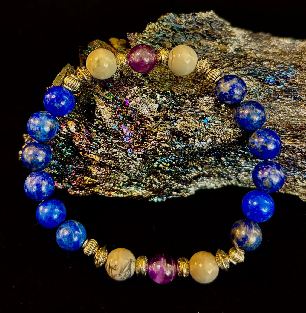 Clear Mind Mental Clarity Bracelet – Howlite, Lapis & Amethyst - Che Cose Belle