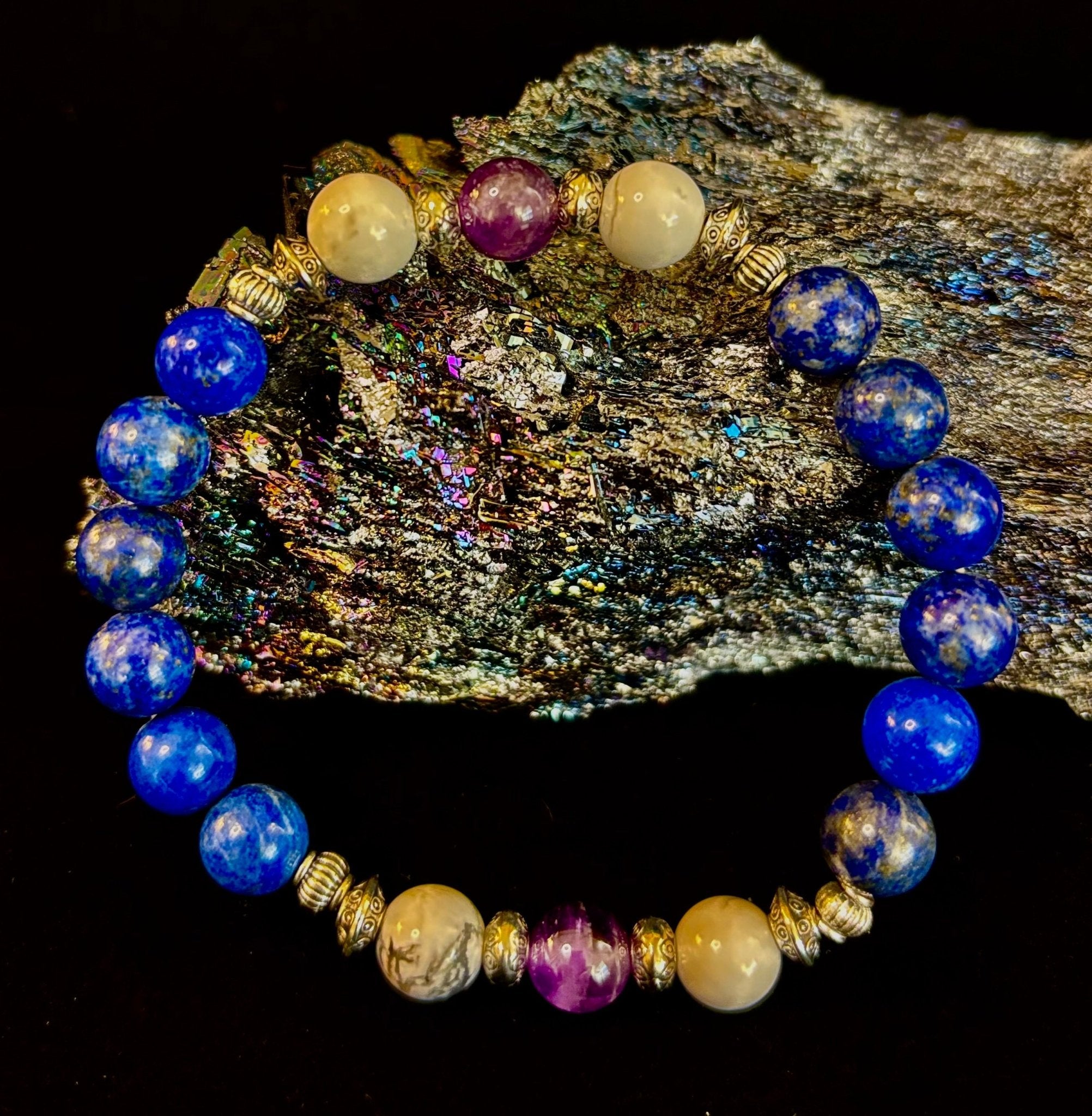 Clear Mind Mental Clarity Bracelet – Howlite, Lapis & Amethyst - Che Cose Belle