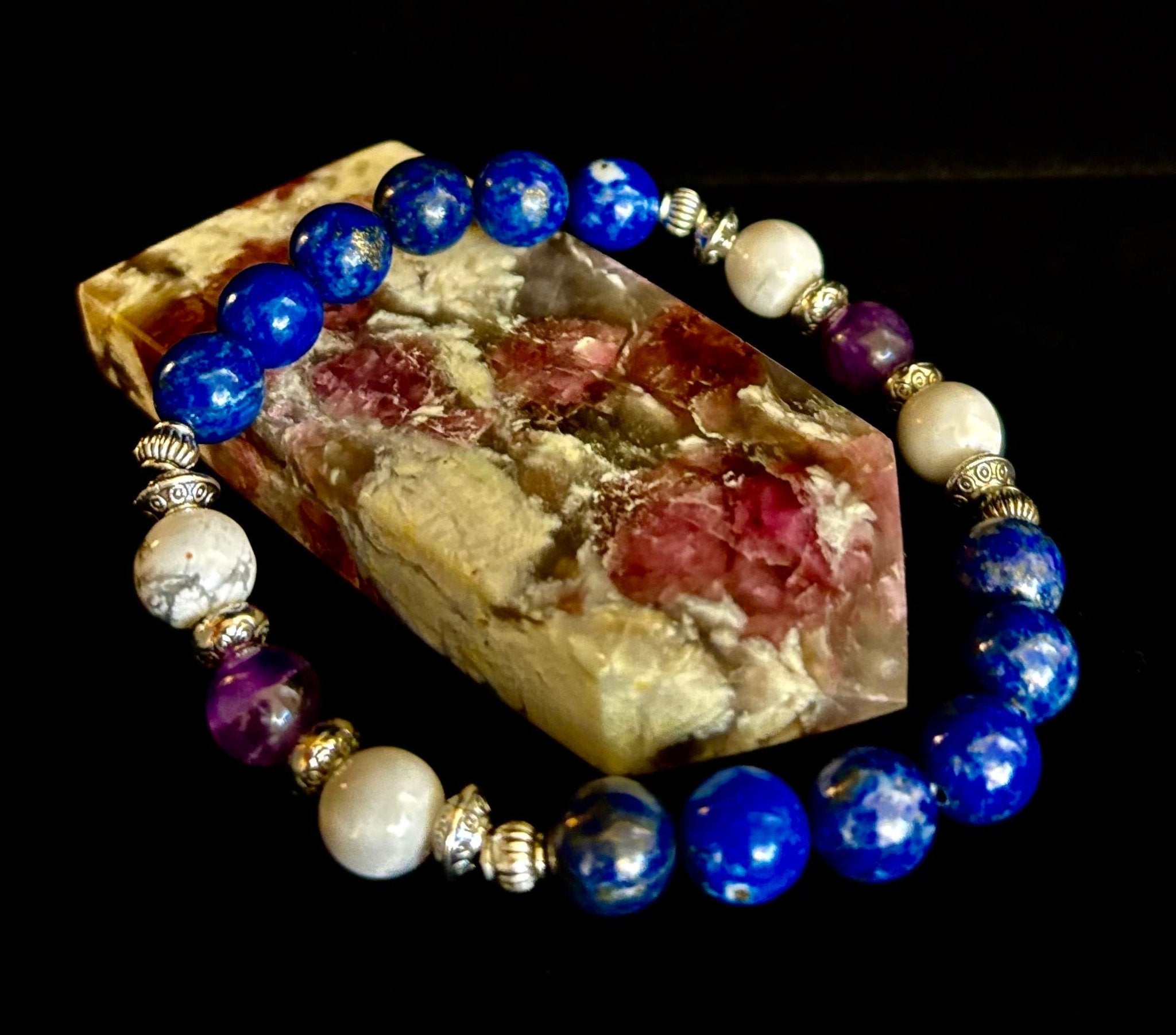 Clear Mind Mental Clarity Bracelet – Howlite, Lapis & Amethyst - Che Cose Belle