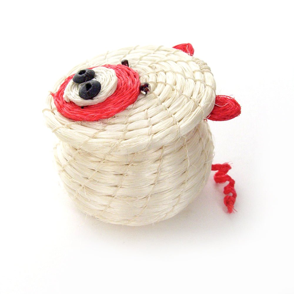 Clever Piggy Lidded Basket - Che Cose Belle