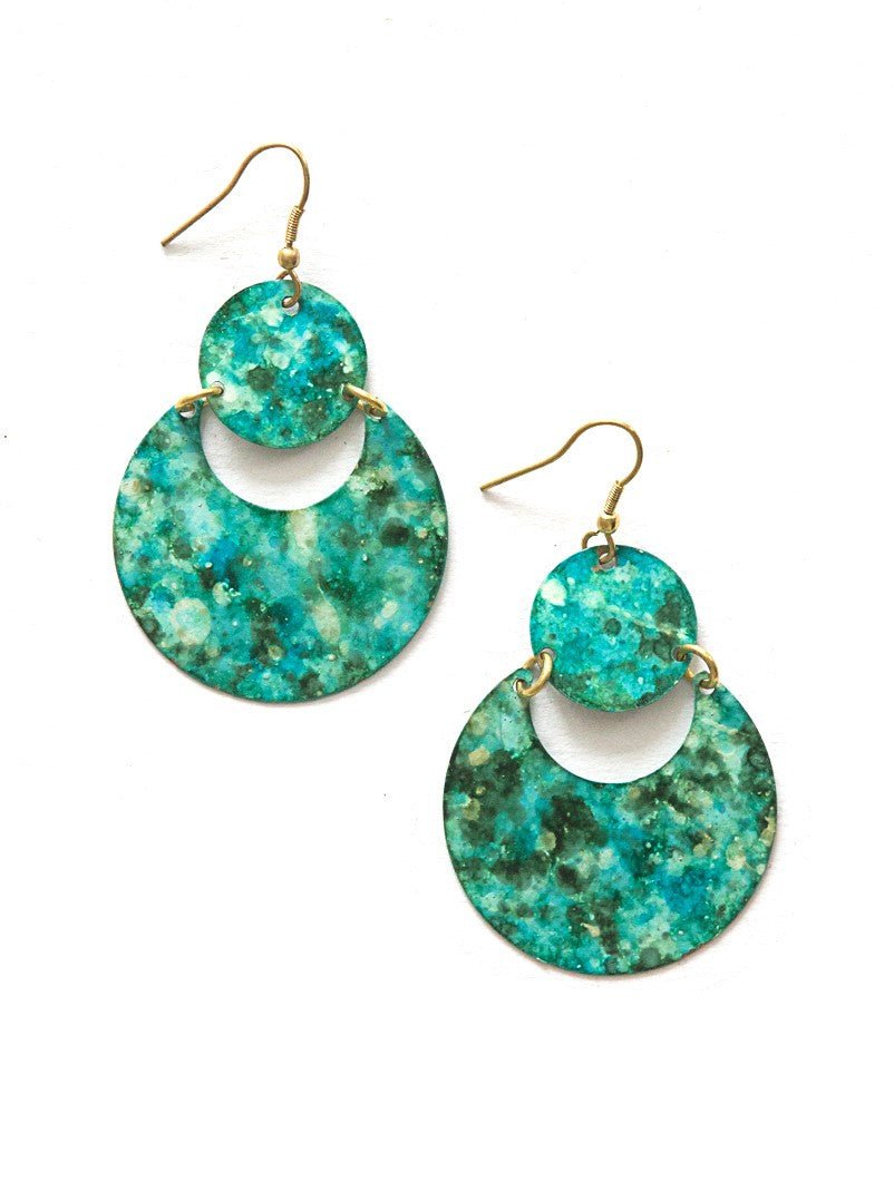 Cloudy Waters Painted Earrings - Turquoise - Che Cose Belle