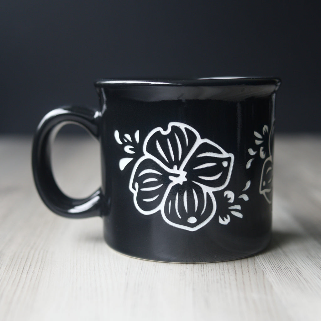 Dogwood Flower Camp Mug - made in USA ceramic