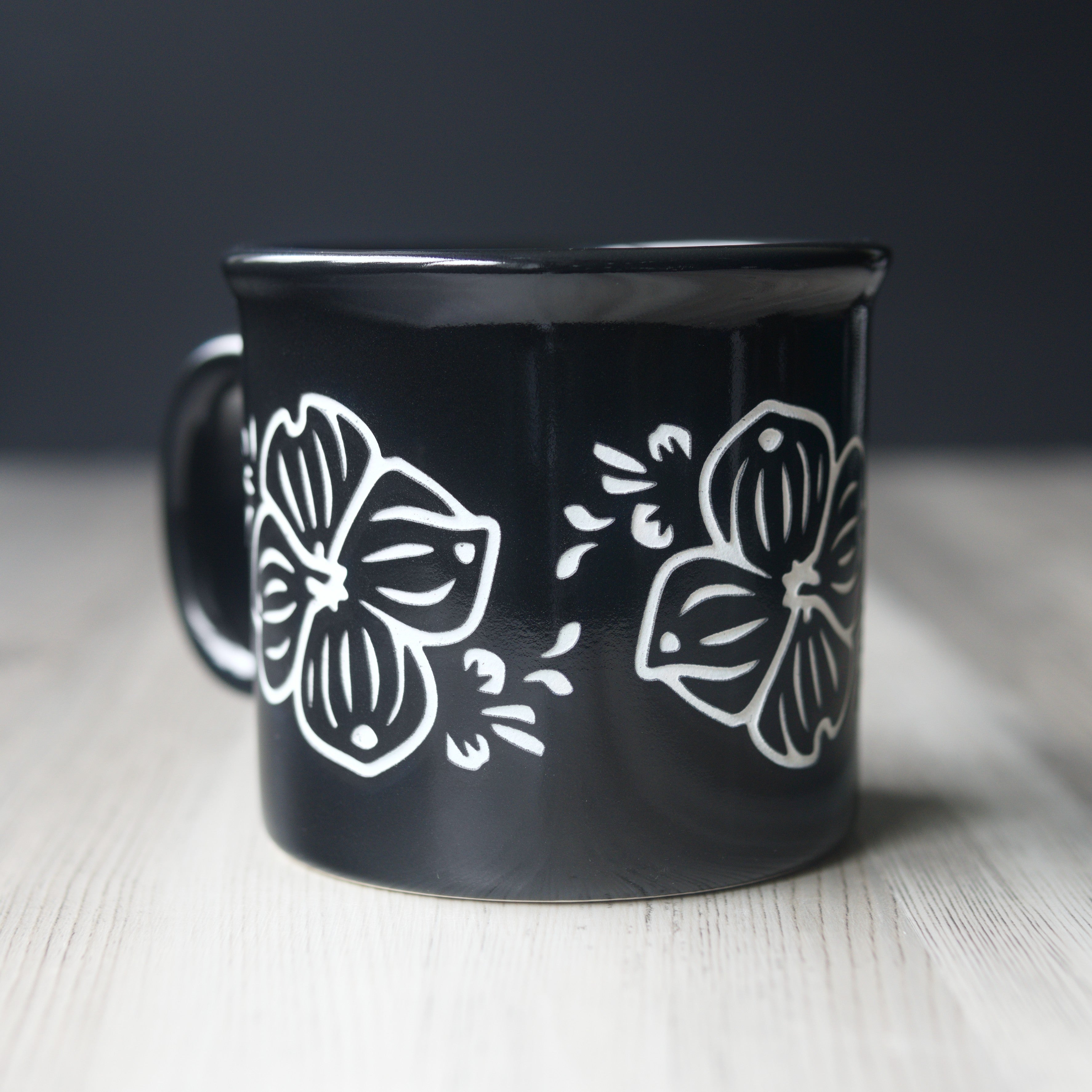 Dogwood Flower Camp Mug - made in USA ceramic