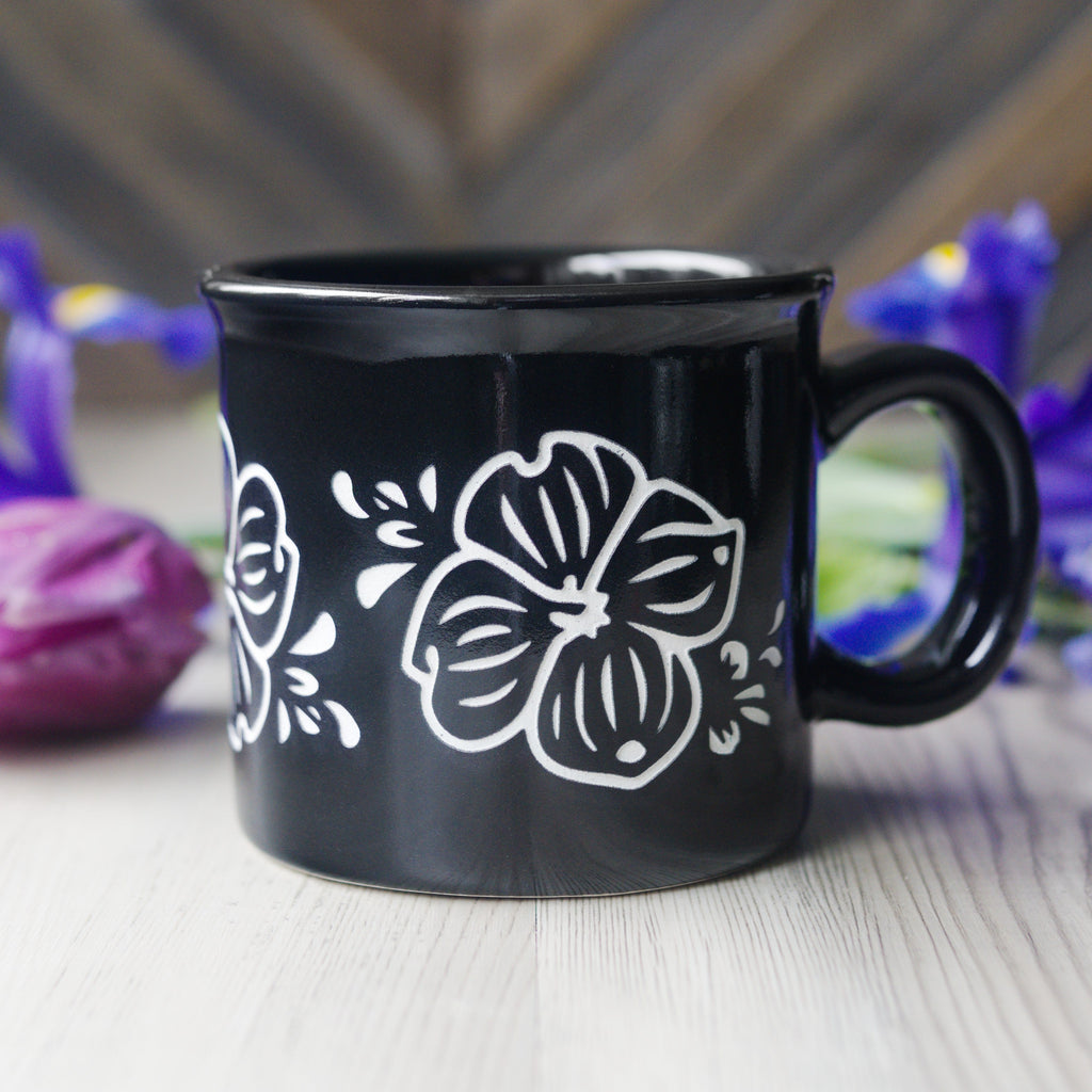 Dogwood Flower Camp Mug - made in USA ceramic