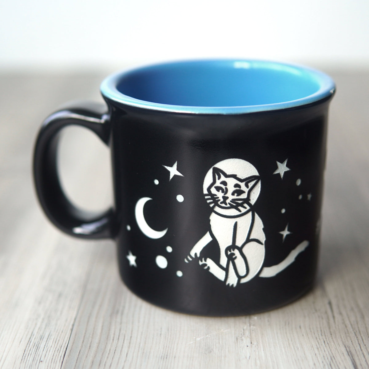 Space Cat Camp Mug - Dishwasher-Safe, Microwave-Safe