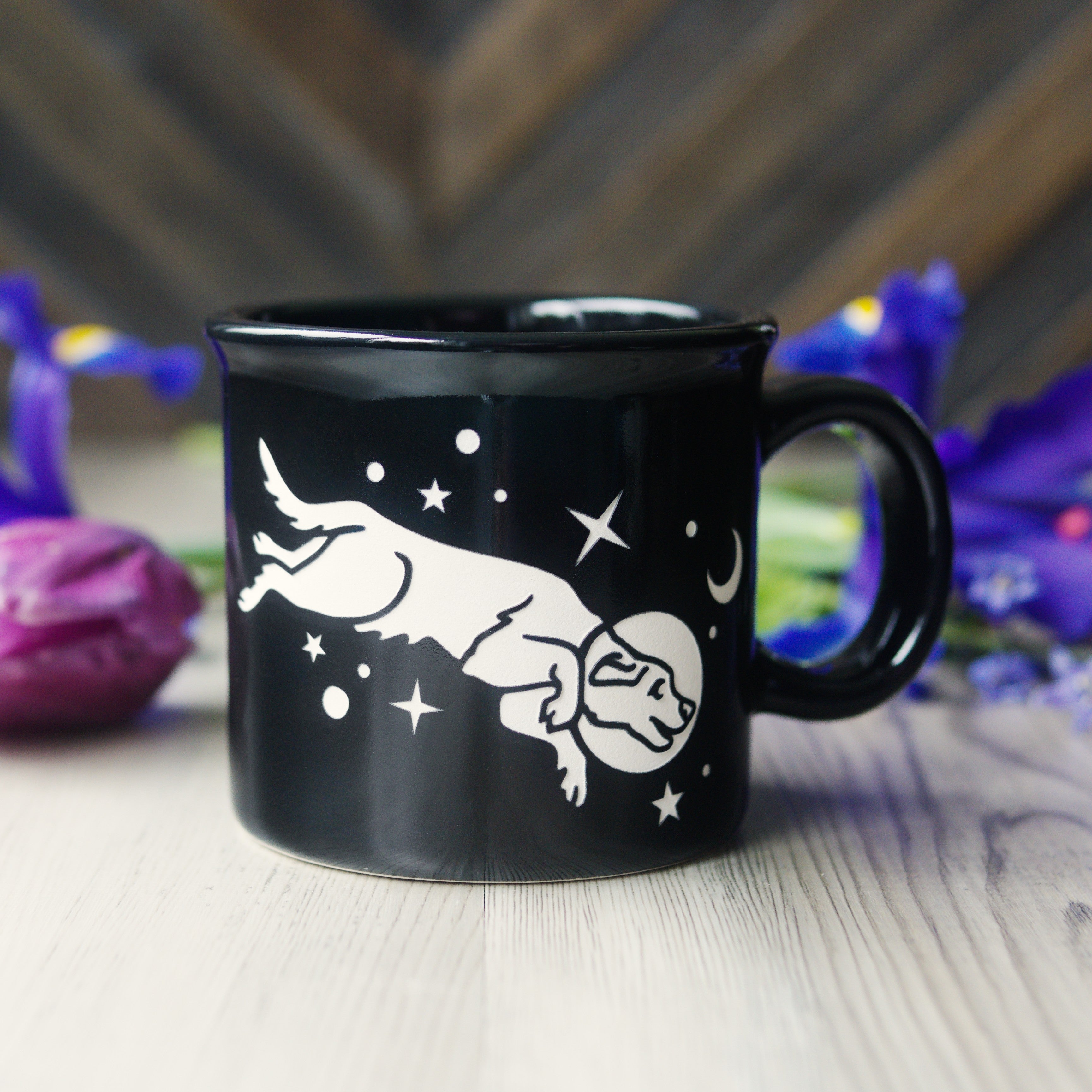 Space Dog Camp Mug - made in USA ceramic