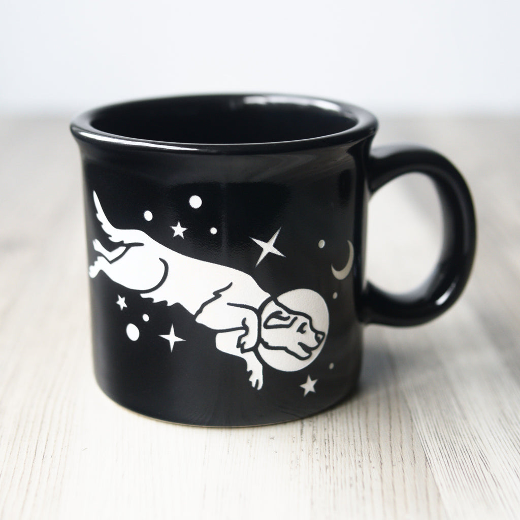 Space Dog Camp Mug - made in USA ceramic