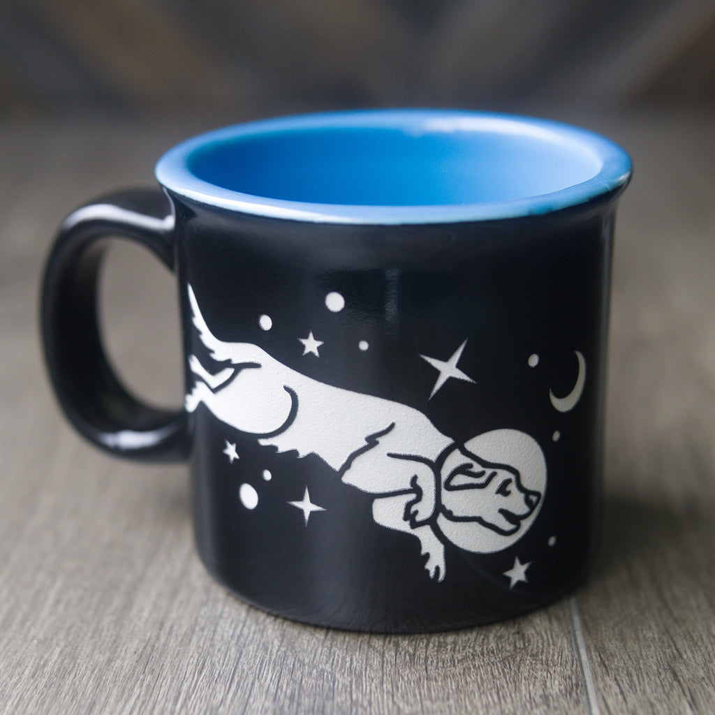 Space Dog Camp Mug - made in USA ceramic