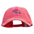 Lineal Elephant Embroidered Big Size Washed Pigment Dyed Cap