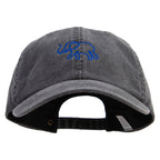 Lineal Elephant Embroidered Big Size Washed Pigment Dyed Cap