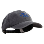 Lineal Elephant Embroidered Big Size Washed Pigment Dyed Cap