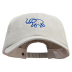 Lineal Elephant Embroidered Big Size Washed Pigment Dyed Cap