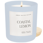 Coastal Lemon Soy Candle - Blue Matte Jar - 15 oz - Che Cose Belle