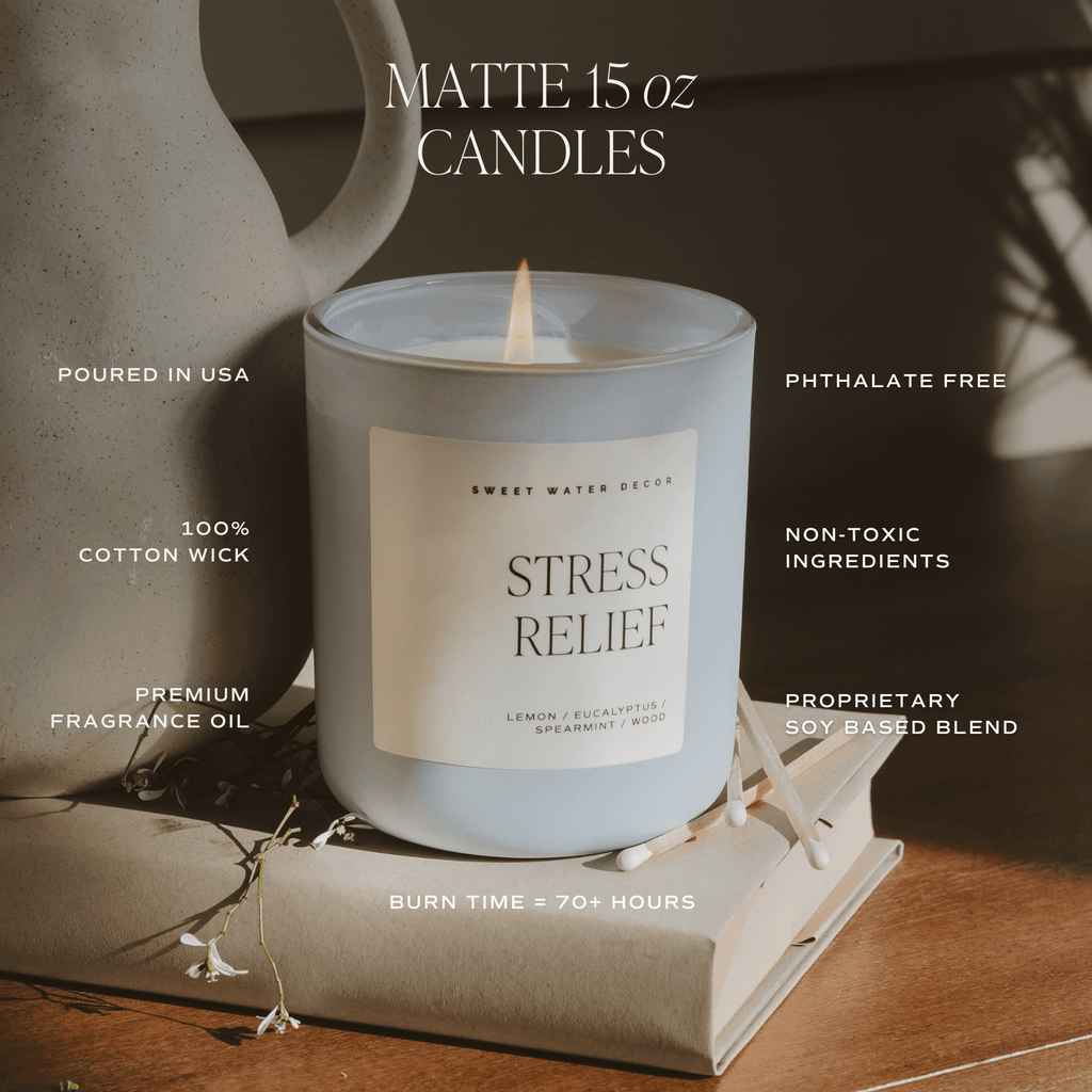 Coastal Lemon Soy Candle - Blue Matte Jar - 15 oz - Che Cose Belle