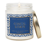 Coastal Lemon Soy Candle - Clear Patterned Jar - 9 oz - Che Cose Belle