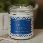 Coastal Lemon Soy Candle - Clear Patterned Jar - 9 oz - Che Cose Belle