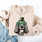Cocker Spaniel, Adorable Dog, St Patrick's Day, Lucky, Irish Sweatshirt - Che Cose Belle