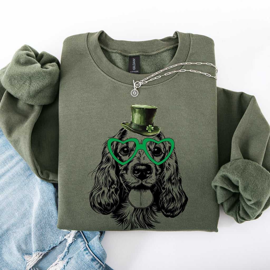 Cocker Spaniel, Adorable Dog, St Patrick's Day, Lucky, Irish Sweatshirt - Che Cose Belle