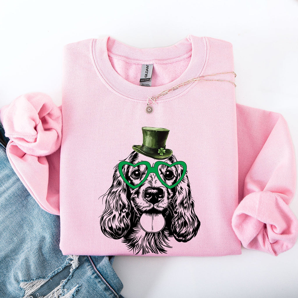 Cocker Spaniel, Adorable Dog, St Patrick's Day, Lucky, Irish Sweatshirt - Che Cose Belle