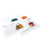 Hand Embroidered Handbags Cocktail Napkins 6" x 6" (Set of 4)