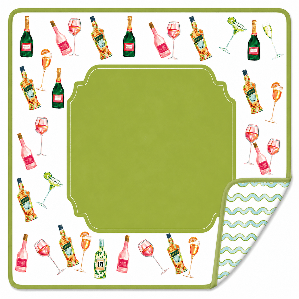 Cocktails Double-Sided Mahjong Mat (Preorder) - Che Cose Belle