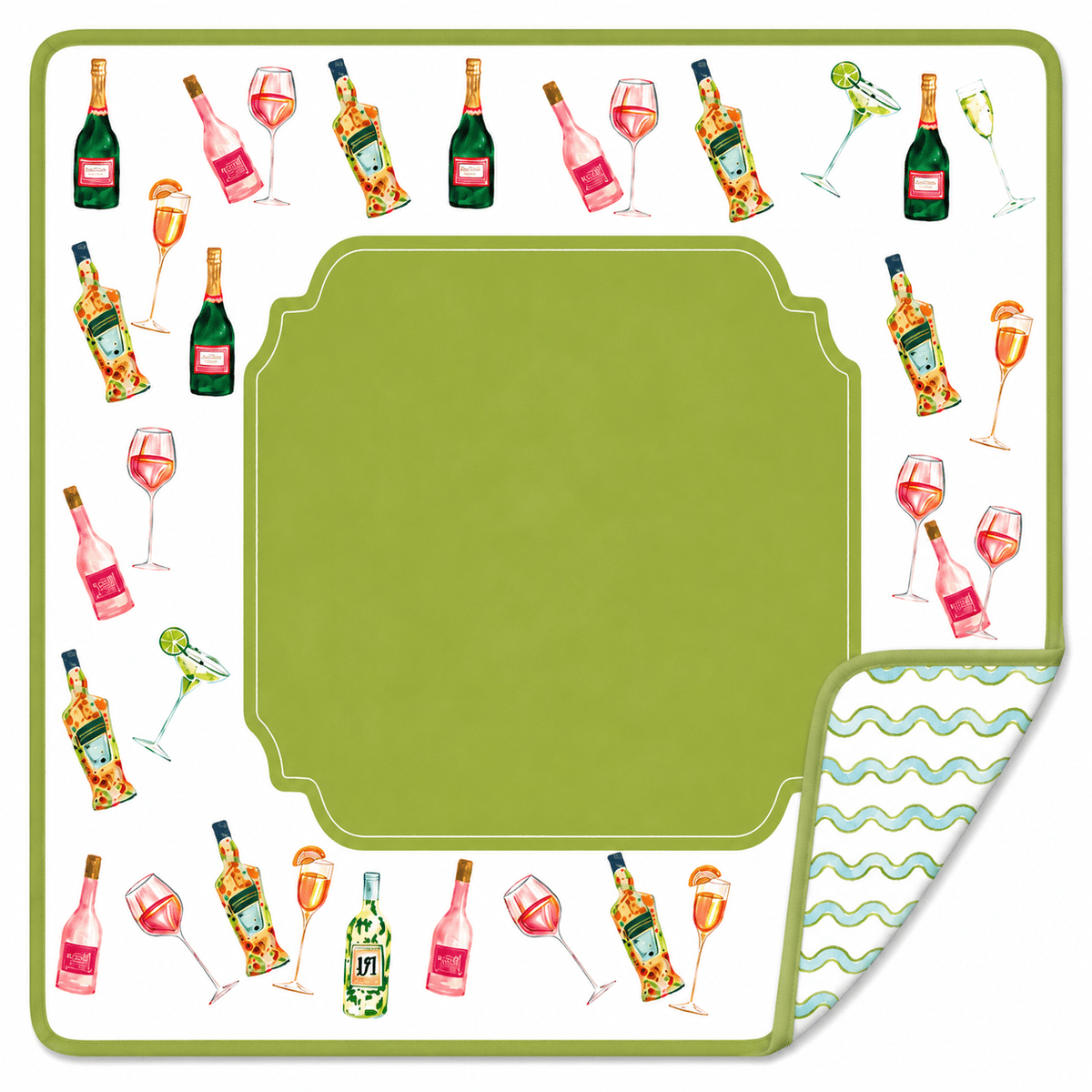 Cocktails Double-Sided Mahjong Mat (Preorder) - Che Cose Belle