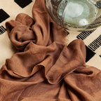 Coco Brown Hand Woven Linen Silk Blend Scarf - Che Cose Belle