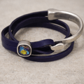 COCO PURPLE LEATHER WRAP BRACELET - Che Cose Belle