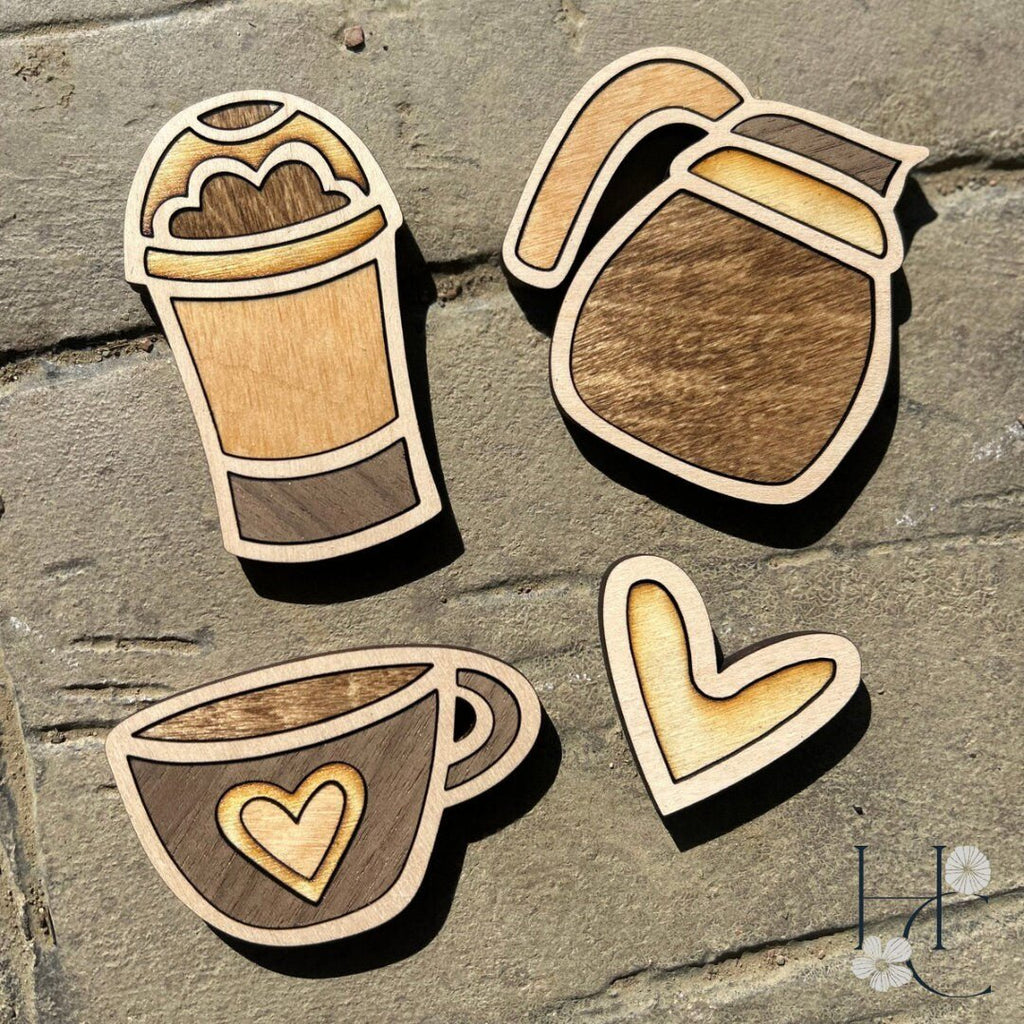 Coffee Wood Magnet Set - Che Cose Belle