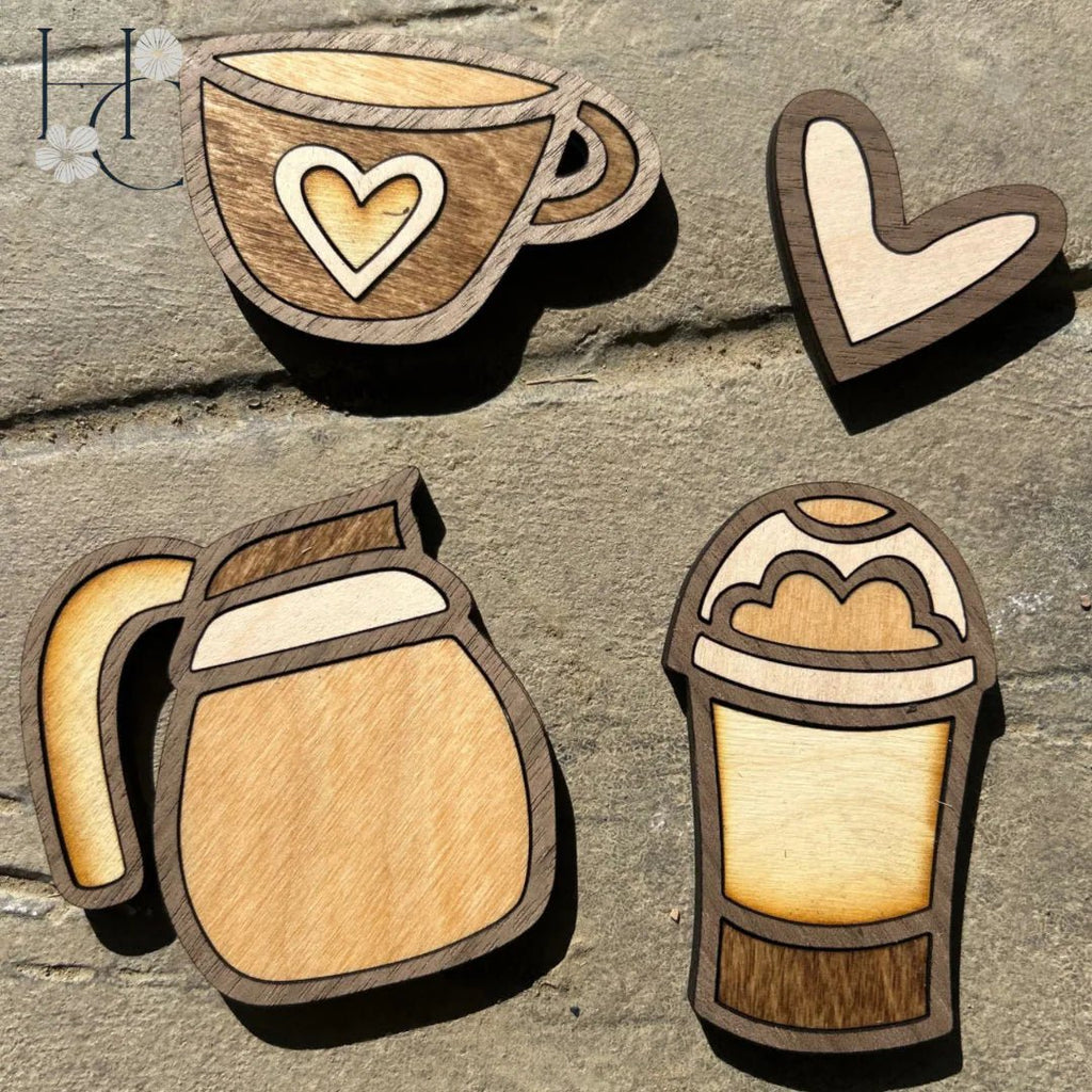 Coffee Wood Magnet Set - Che Cose Belle