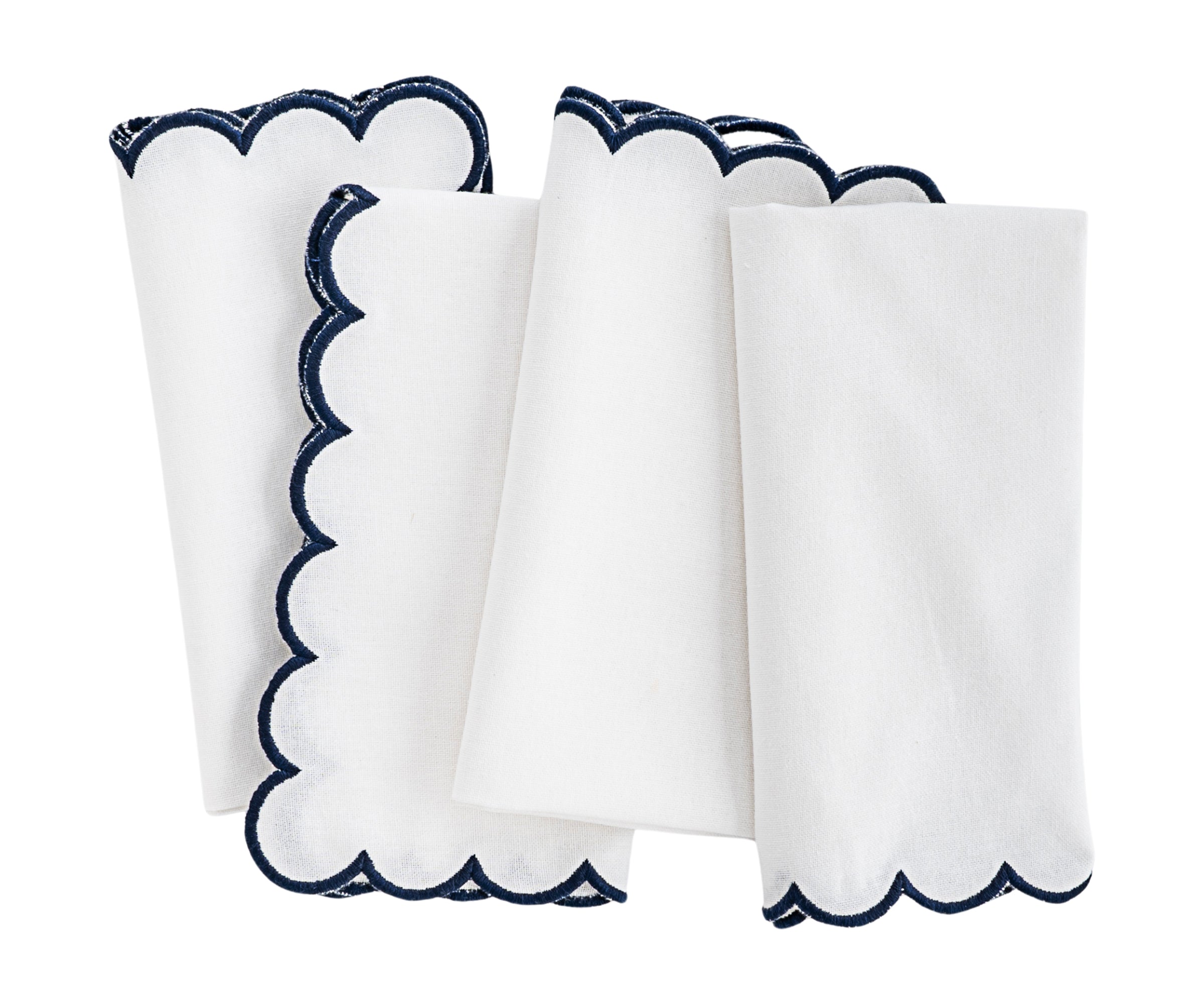 Scalloped Edge Linen Napkins