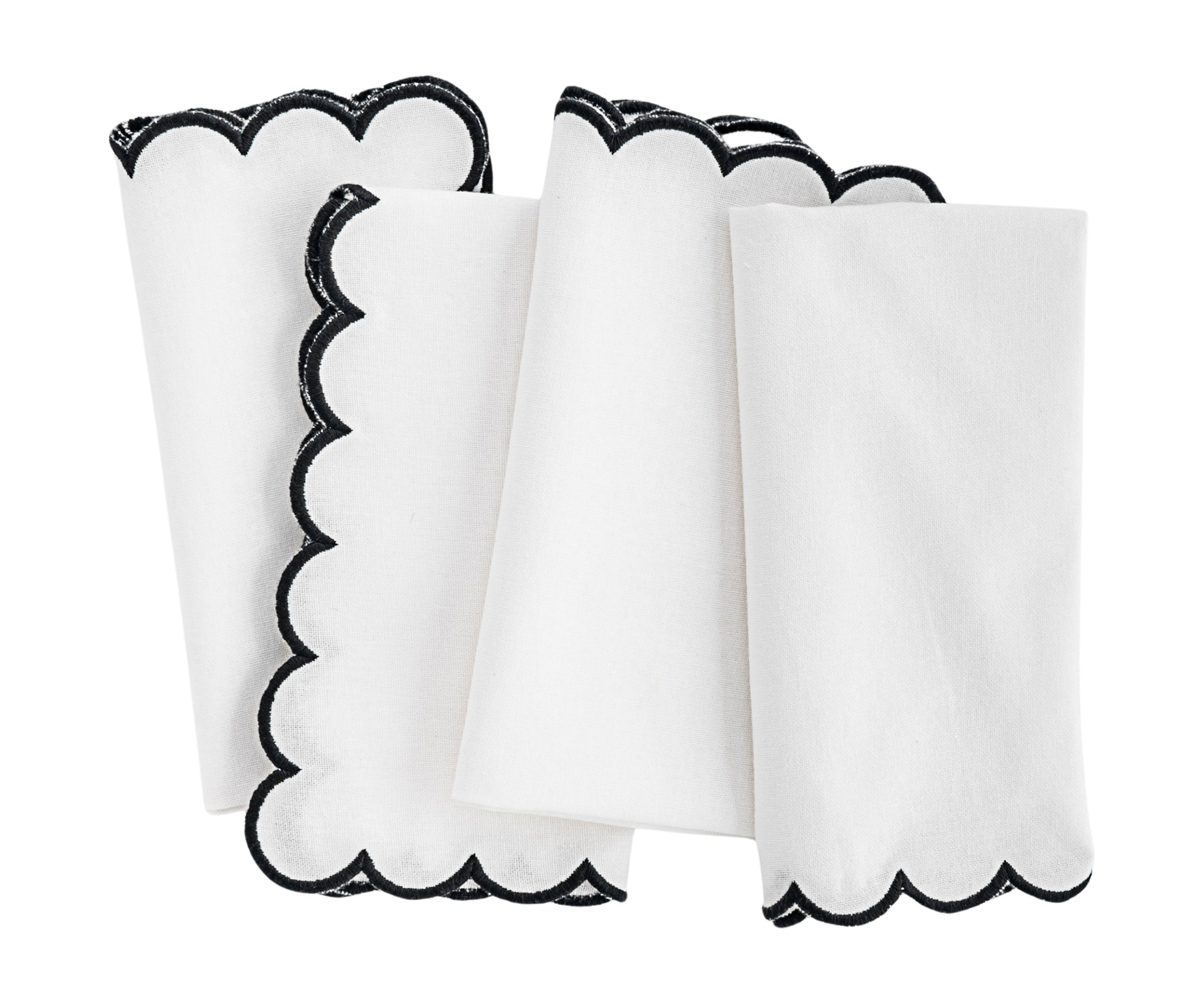 Scalloped Edge Linen Napkins