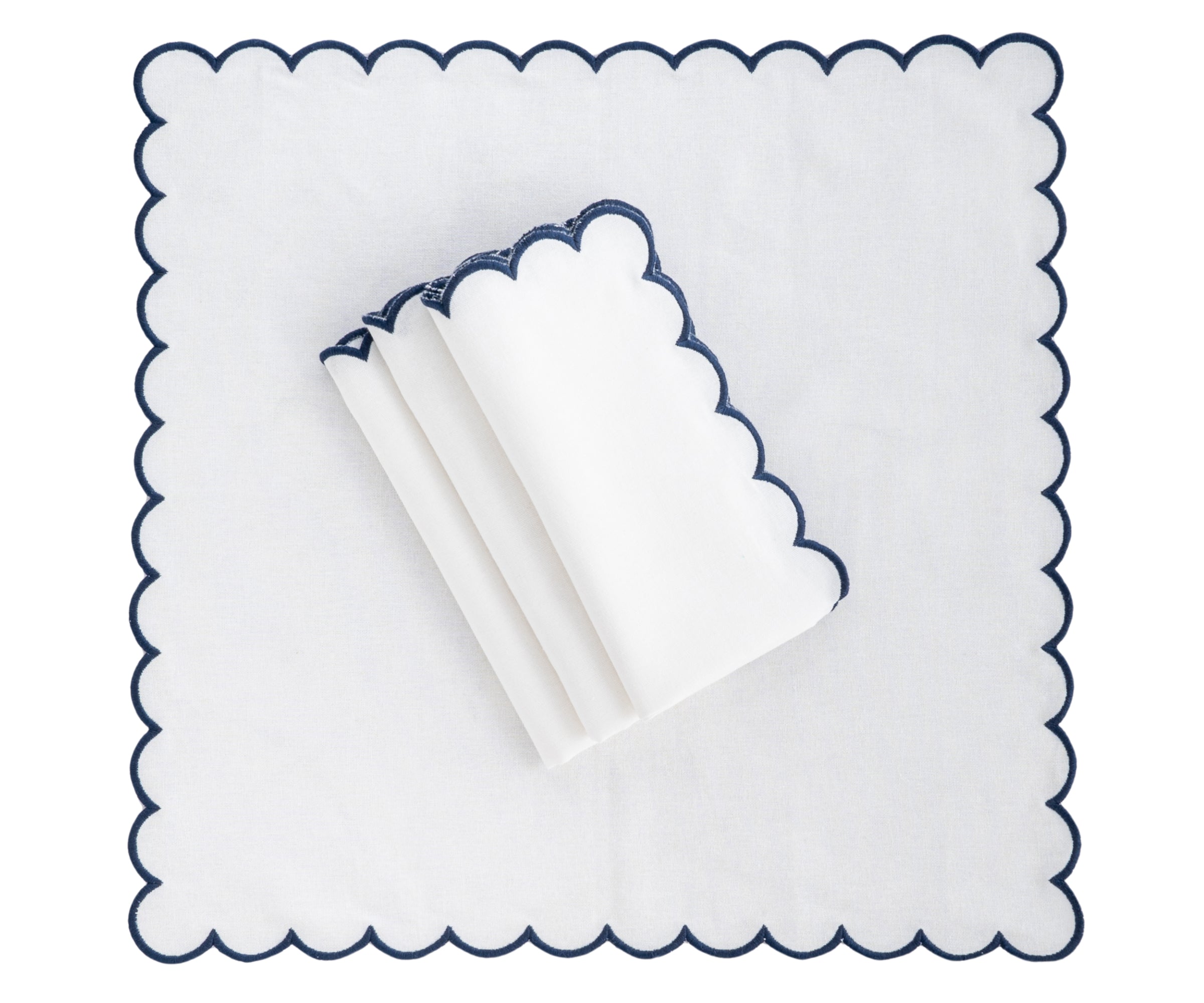 Scalloped Edge Linen Napkins