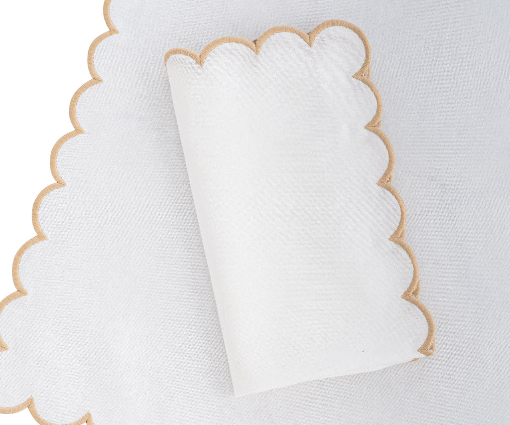 Scalloped Edge Linen Napkins