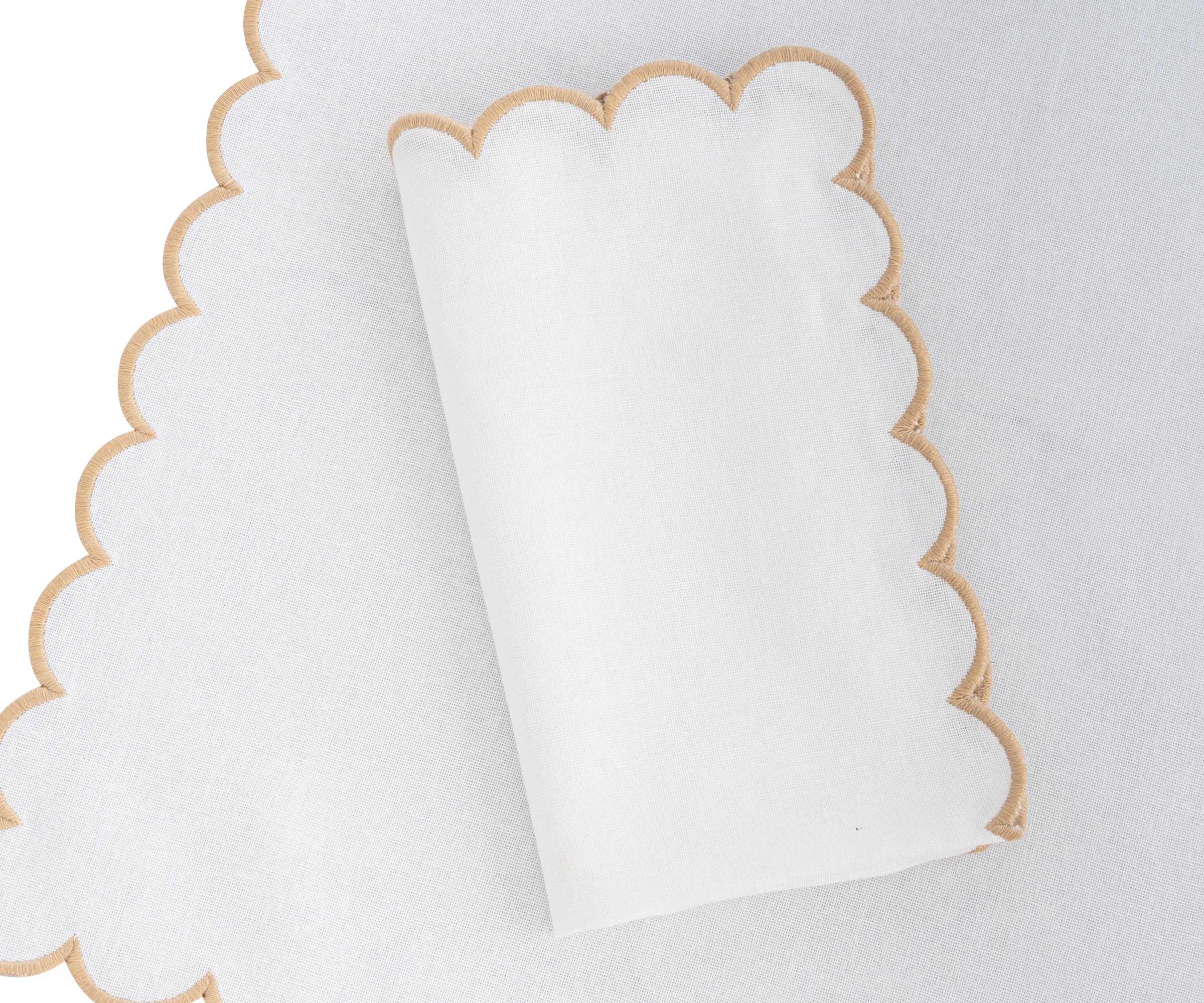 Scalloped Edge Linen Napkins
