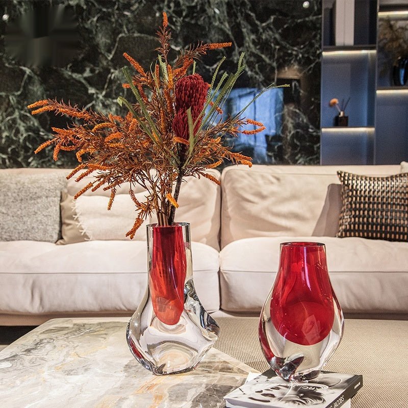 Colored Glass Vase Ornament Dining Table Flower Arrangement Decoration - Che Cose Belle